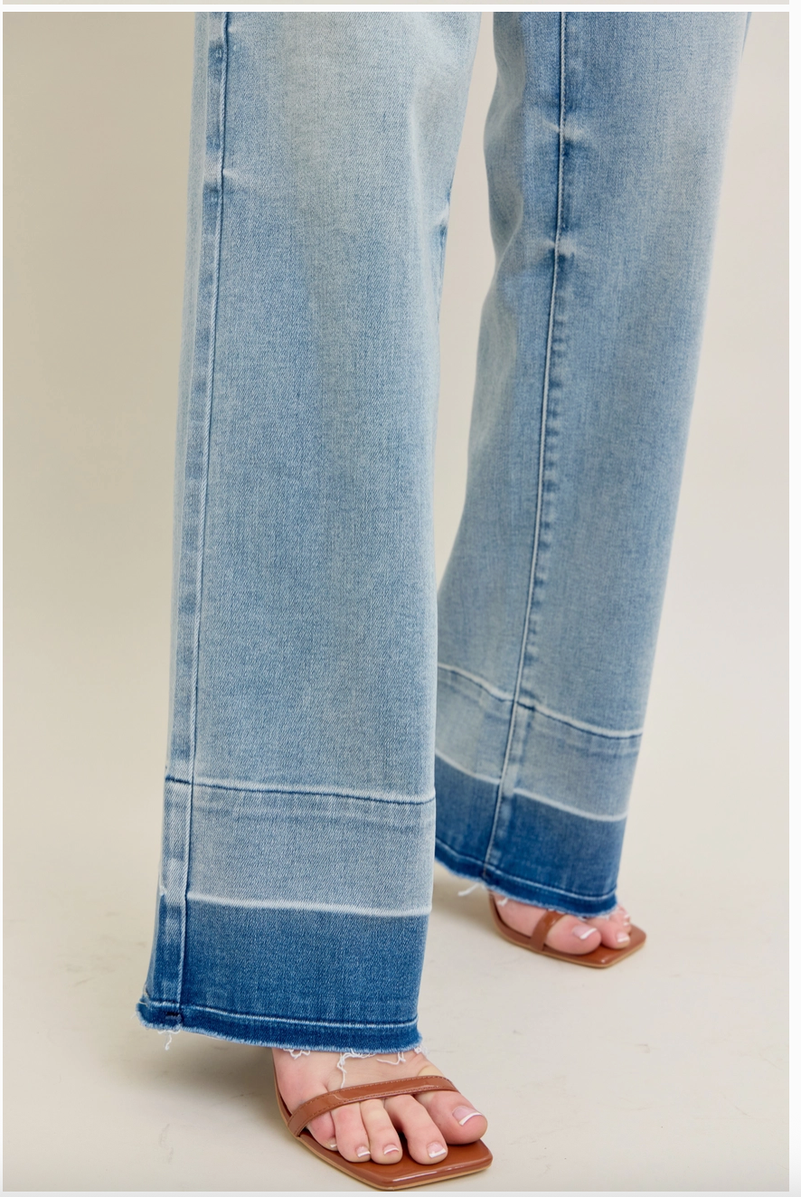 Judy Blue Light Wash Wide Leg Jeans