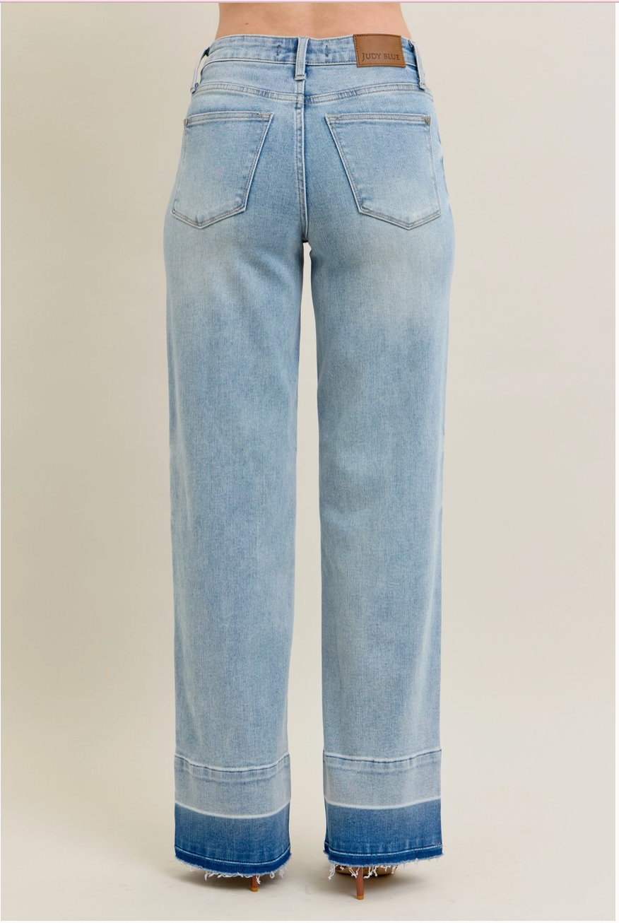 Judy Blue Light Wash Wide Leg Jeans