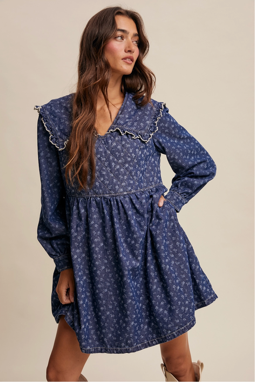 Yolk Denim Mini Dress