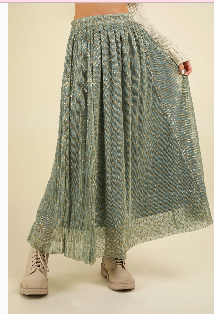 Sage+Gold Shimmer Skirt