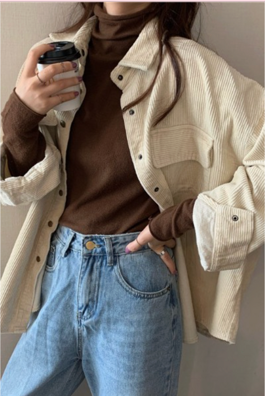 Corduroy Beige Shacket