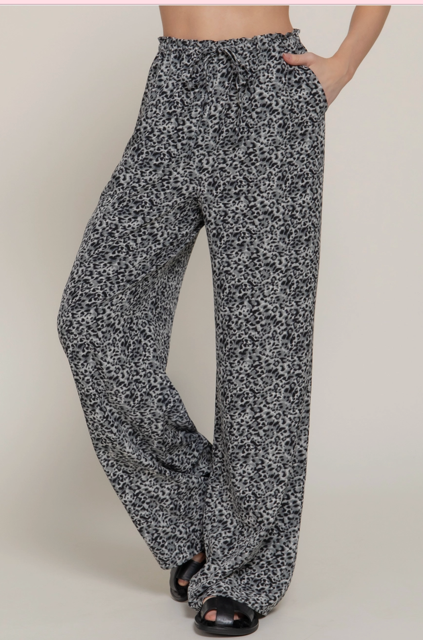 Grey Leopard Pants