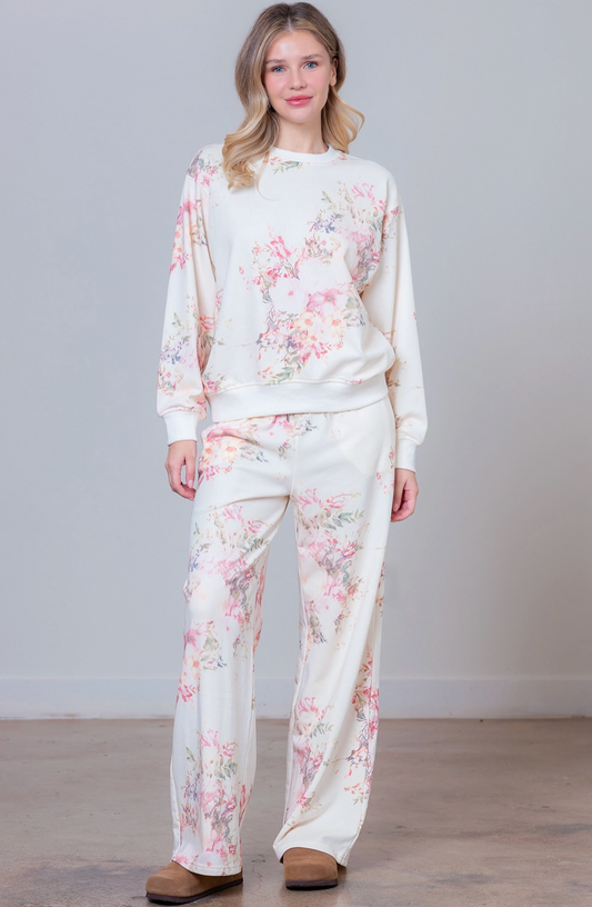 Cream Floral Sweatshirt