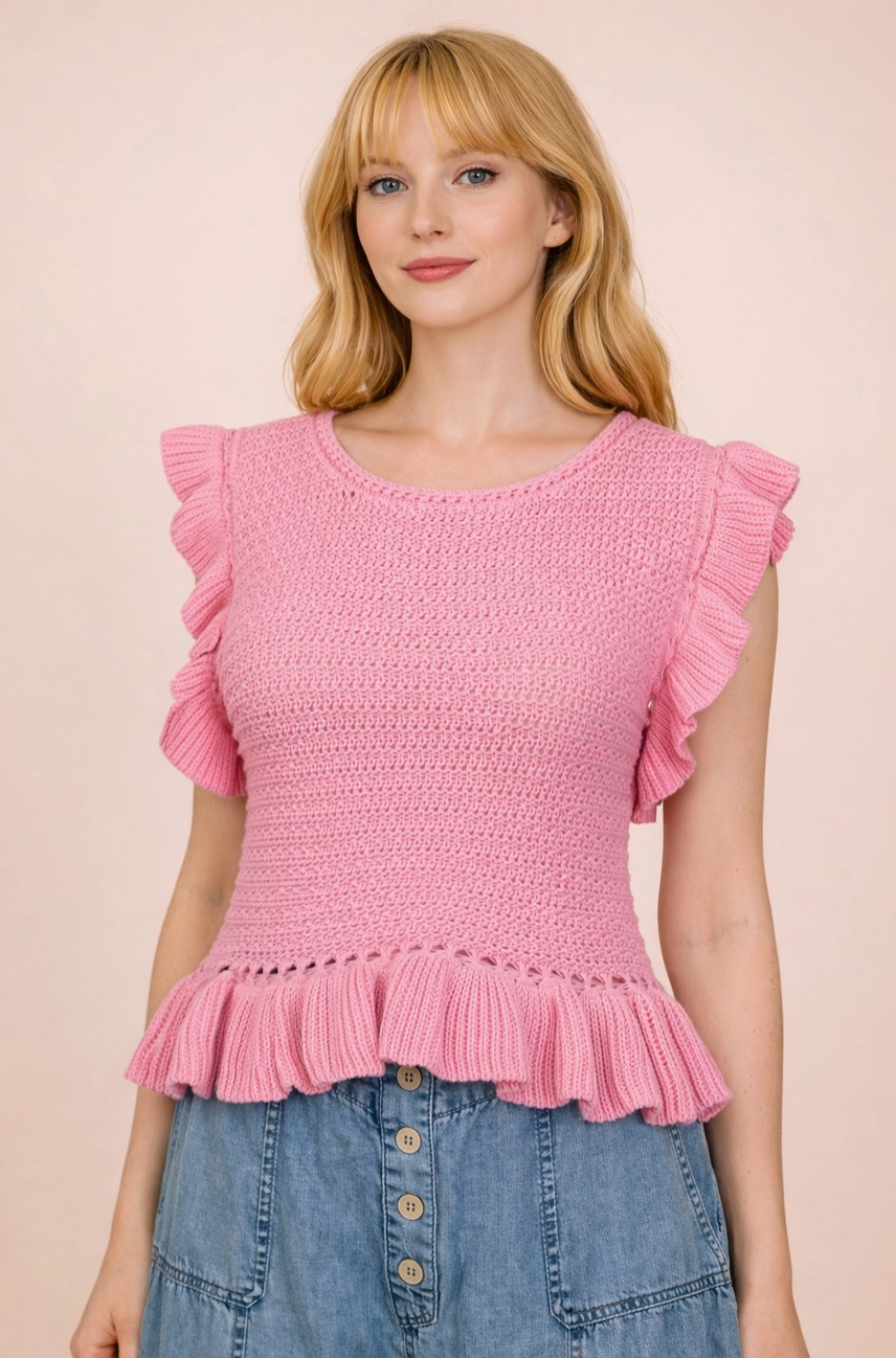 Pink Ruffle Top