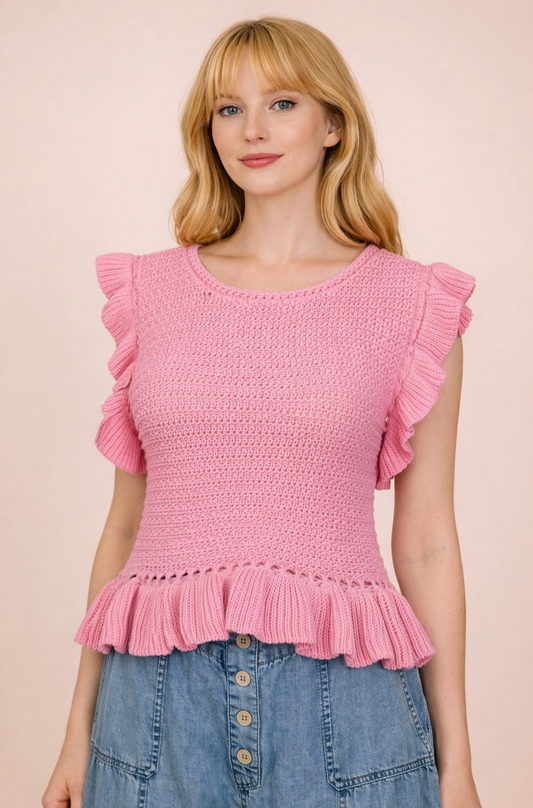Pink Ruffle Top