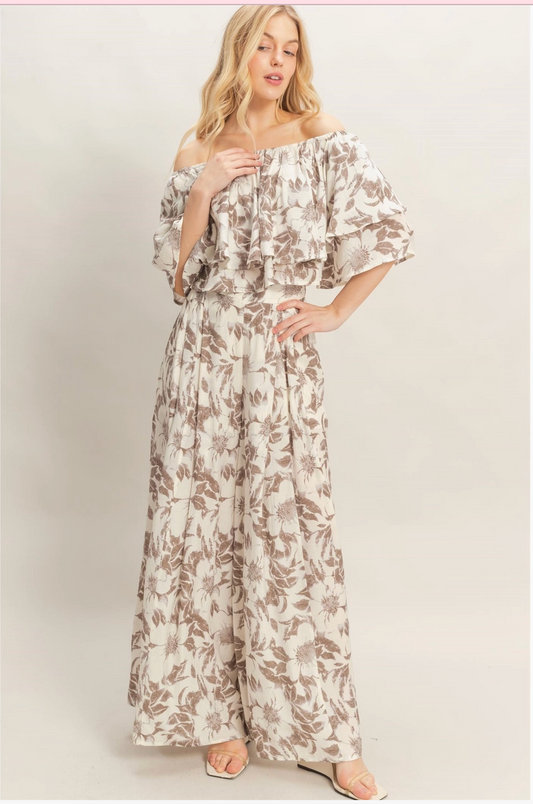 Floral Off Shoulder Set