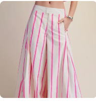 Pink Stripe Wideleg Pants