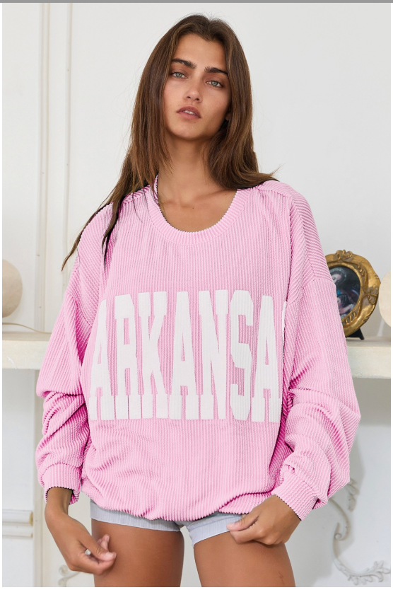 Pink Arkansas Waffle Shirt
