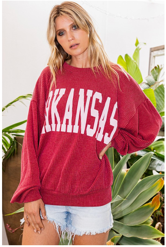 Red Arkansas Waffle Shirt