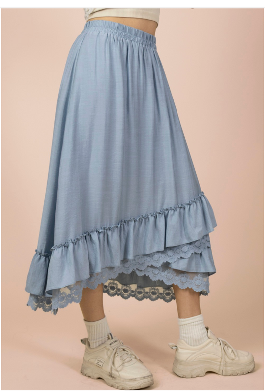 Blue Ruffle Skirt