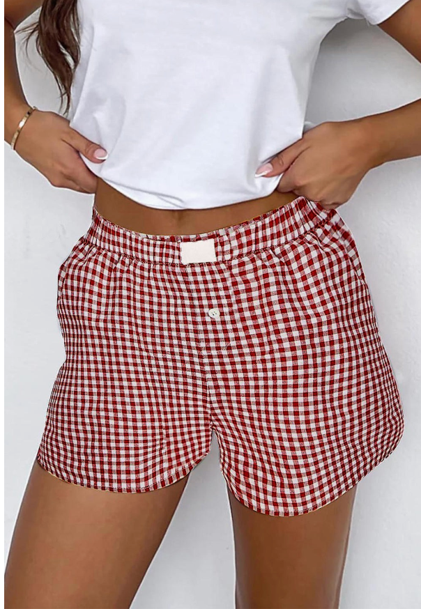 Red Check Shorts