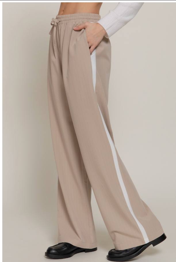 Khaki White Stripe Pant