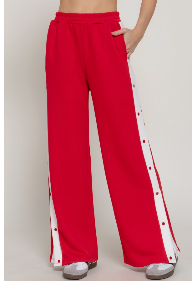 Red Scuba Straight Pants