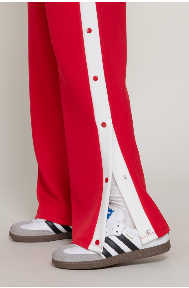Red Scuba Straight Pants