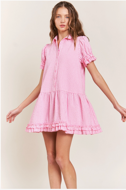 Pink Button Down Dress