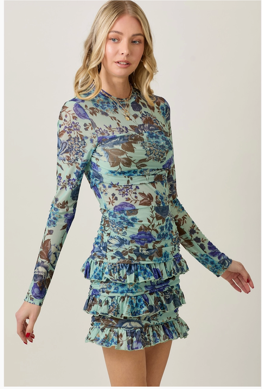 Sage Mini Floral Dress