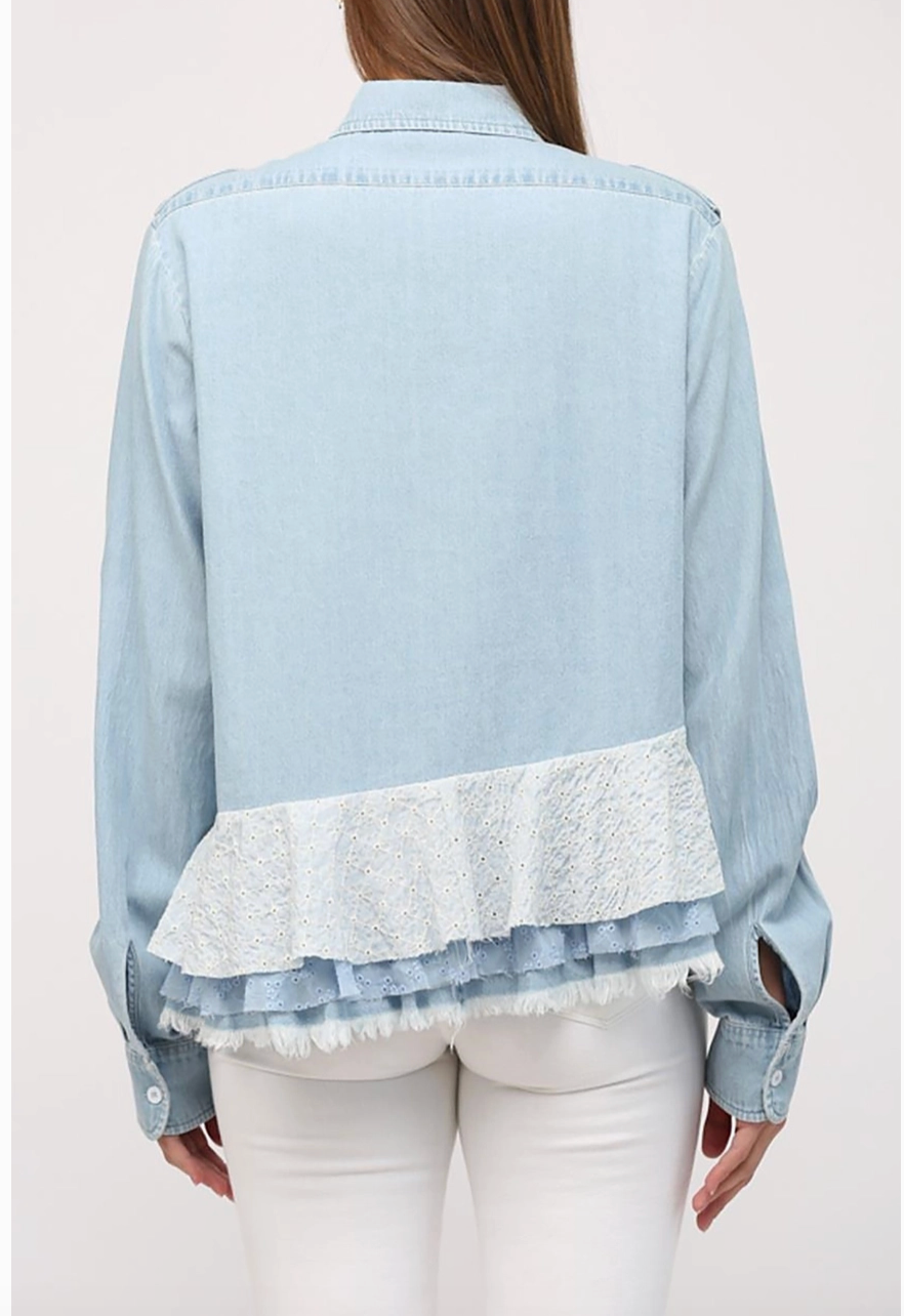 Ruffle Denim Top