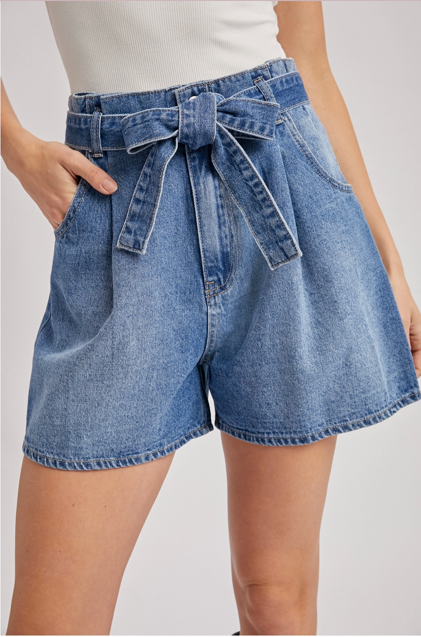 Bow Denim Shorts