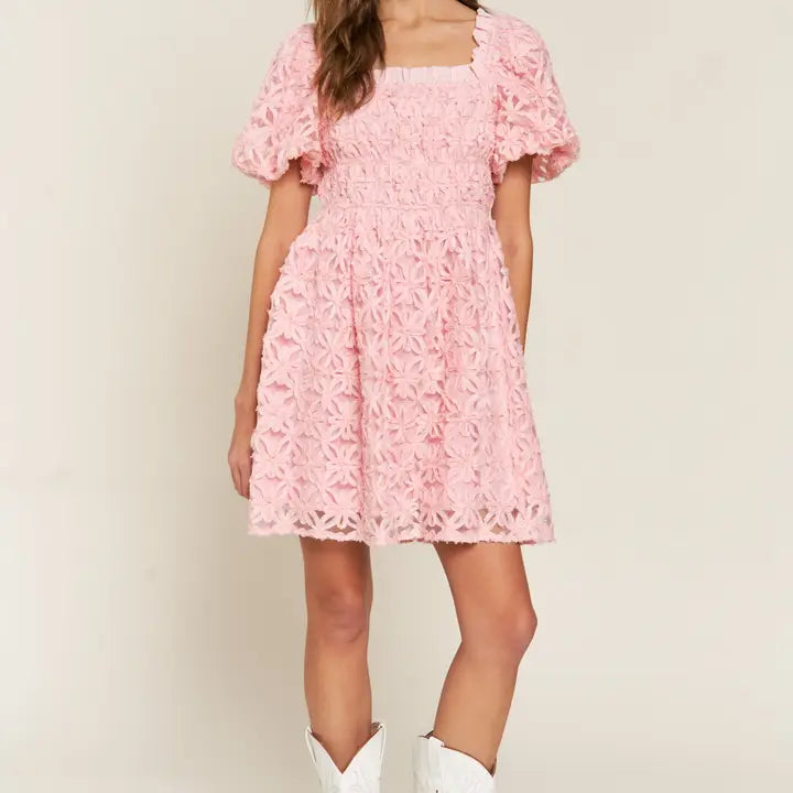 Pink Floral Mini Dress