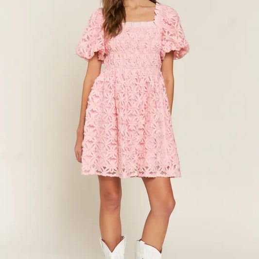 Pink Floral Mini Dress